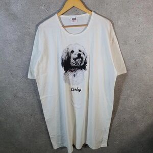 Anvil White Dog Graphic T-Shirt